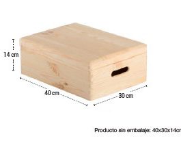 Caja pino con tapa 40x30x14